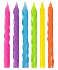 24 Bougies + 12 supports - Couleurs assorties